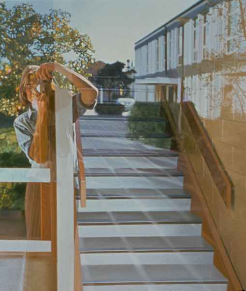 Self reflection in Armagh St window 1977